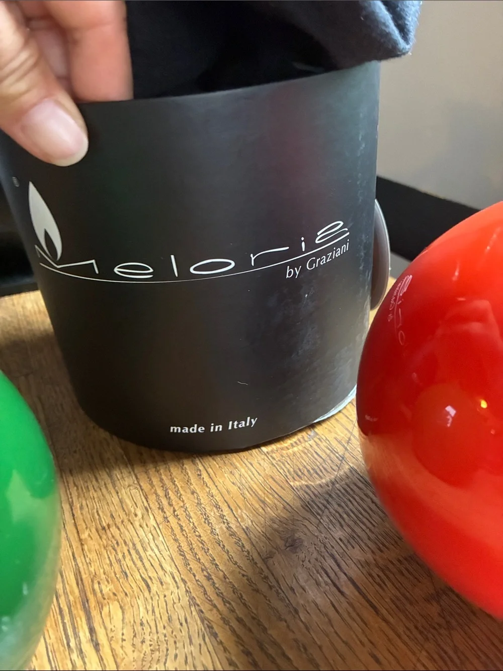 Decorative Orb Candle - Green and Red